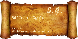 Sárosi Gyula névjegykártya