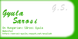 gyula sarosi business card