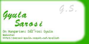 gyula sarosi business card